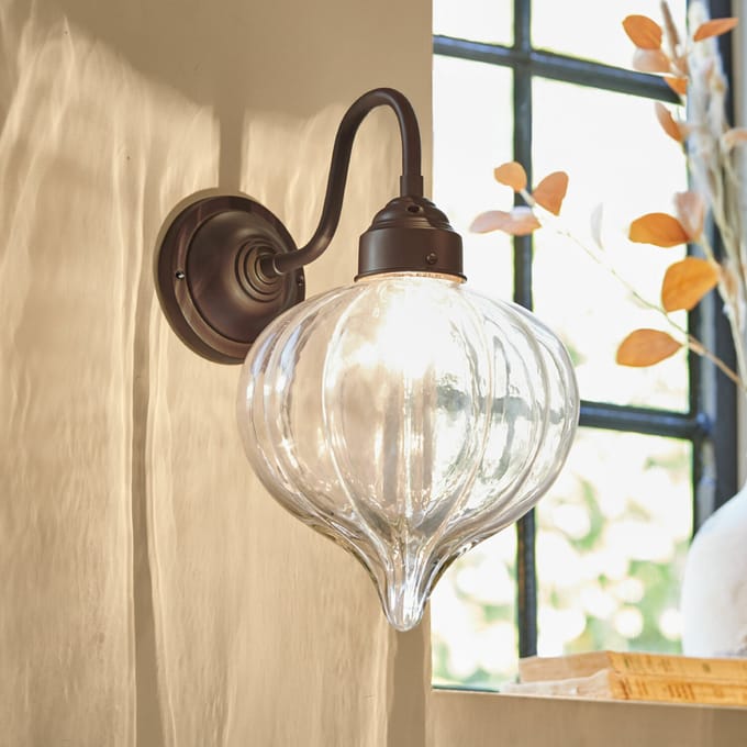LOBERON Wandlamp Baisse helder/messing