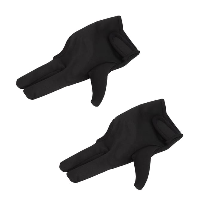 2 Stuks 3 Vinger Kappershandschoen Geïsoleerde Hittebeschermende Handschoen voor Haarstyling voor Kappersgereedschap black