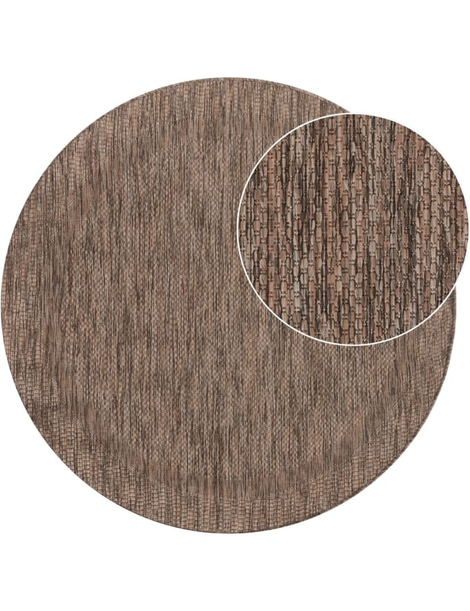 Binnen- en buitenkleed Romana bruin 120 cm rond