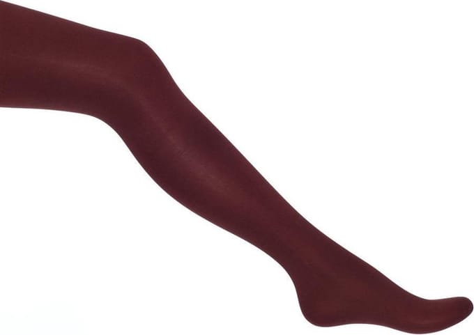 Bonnie Doon - Dames - Panty's - Basic Opaque Tights - Donker Rood/Bordeaux - S (36/38)