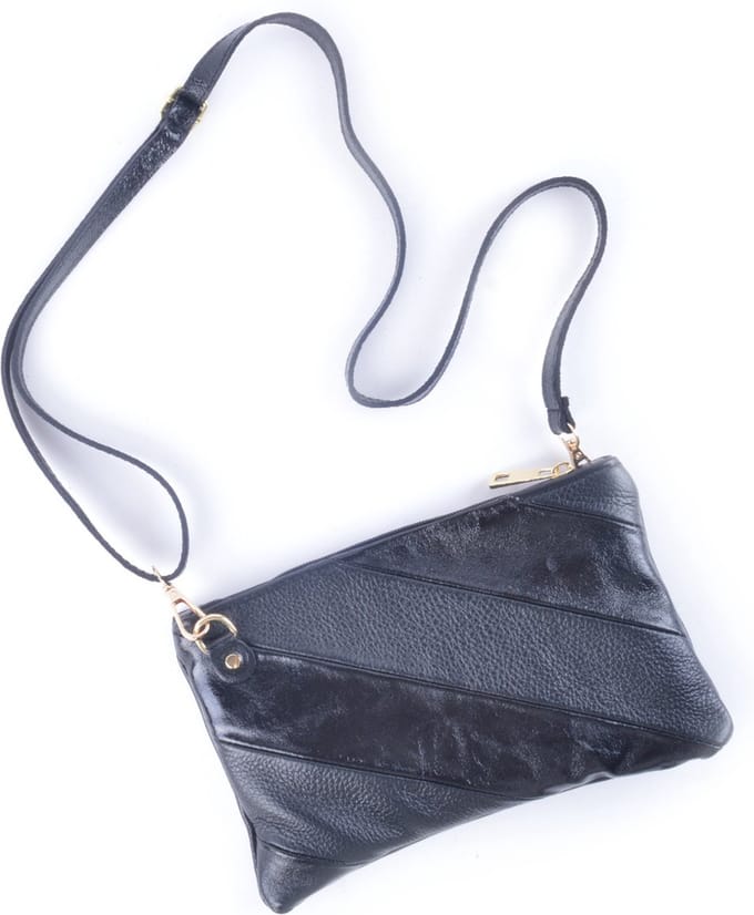 Giuliano Rainbow Metallic Schoudertas - Clutch Zwart