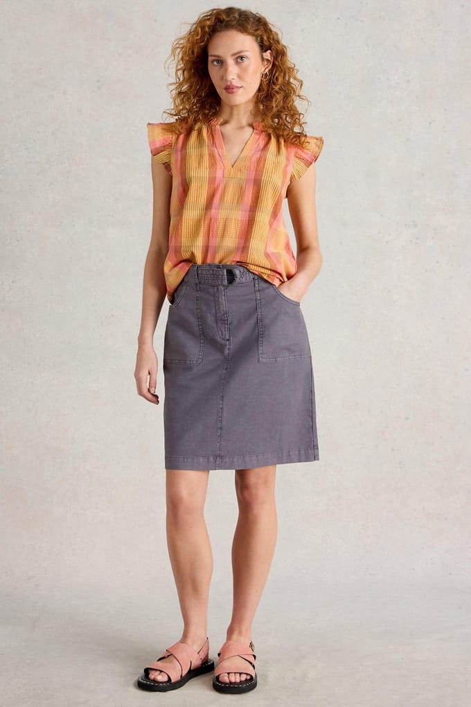 White Stuff Teakie Skirt Mid Purple Taglia: 20 REGULAR | Minigonne Outlet | Donna | Viola
