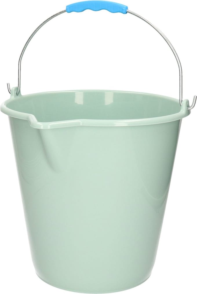 Plasticforte Emmer - met schenktuit - 12L - mintgroen - schoonmaakemmer