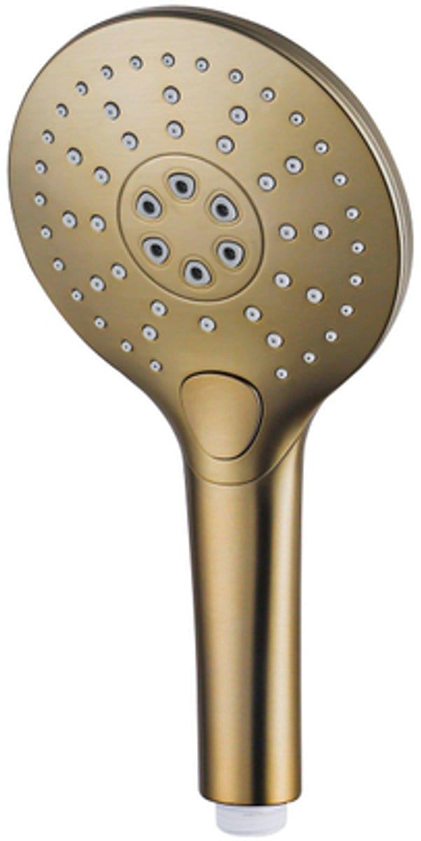FugaFlow Eccelente Sobrado Badkamer Handdouche - ø12cm - rond - 3 standen - geborsteld messing PVD