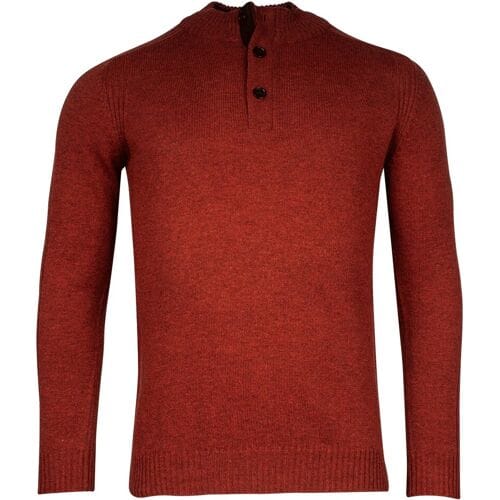 Baileys Trui Half Zip And Buttons Subtle Rib Details Deep Red / male