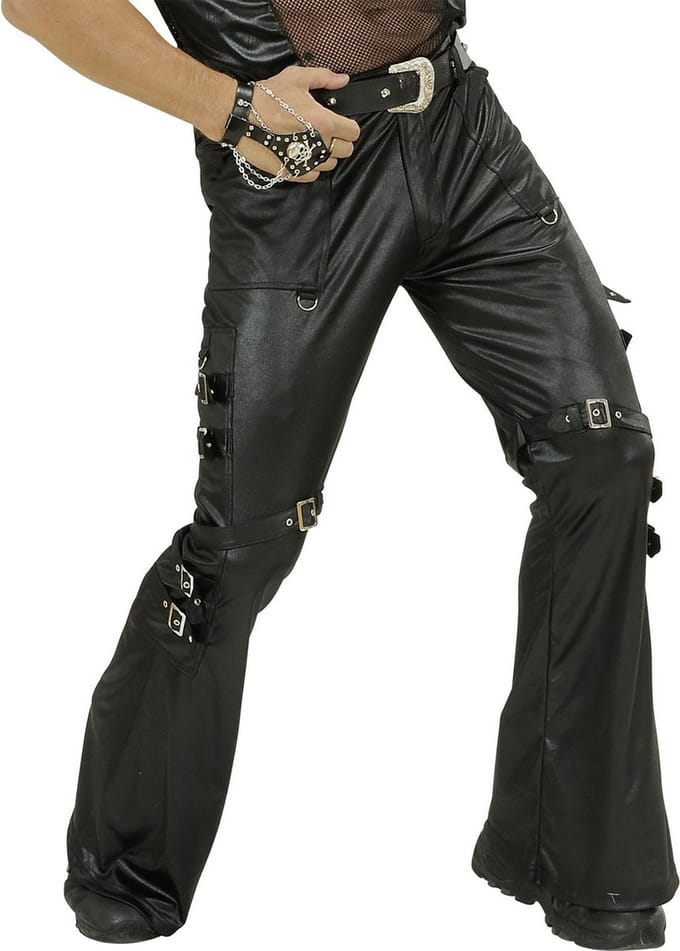 Zwarte lederlook broek Max