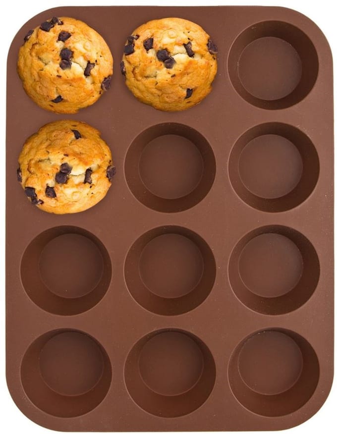 Orion - Silikon Muffinbakvorm - Rechthoekig - Bruin - 32,5 x 25 x 3 cm