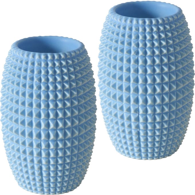 Theelicht houder keramiek Boltze lichtblauw 11 cm