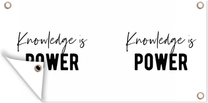 Schuttingposter Quote - Studeren - Power - 200x100 cm - Tuindoek