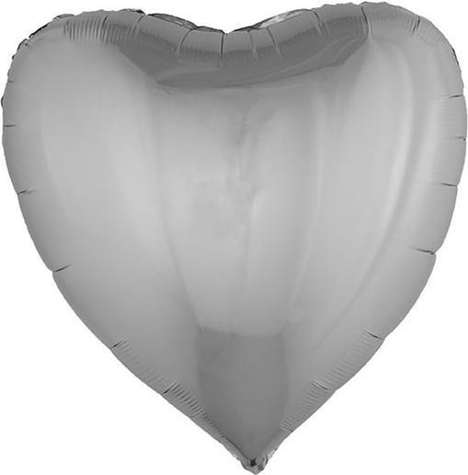 Zilverkleurig hart ballon 76 cm - Feestdecoratievoorwerp folie