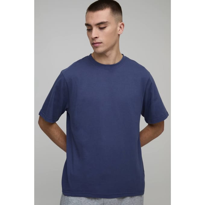 Basic Regular Fit T-shirt Met Ronde Hals | Indigo | Size XS