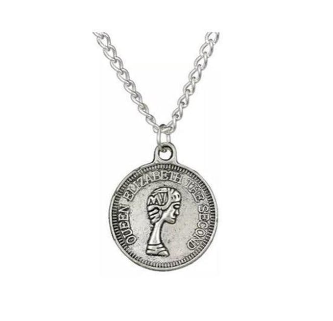 Jomide Ketting Ronde Coin Munt Dollar - Zilverkleurig