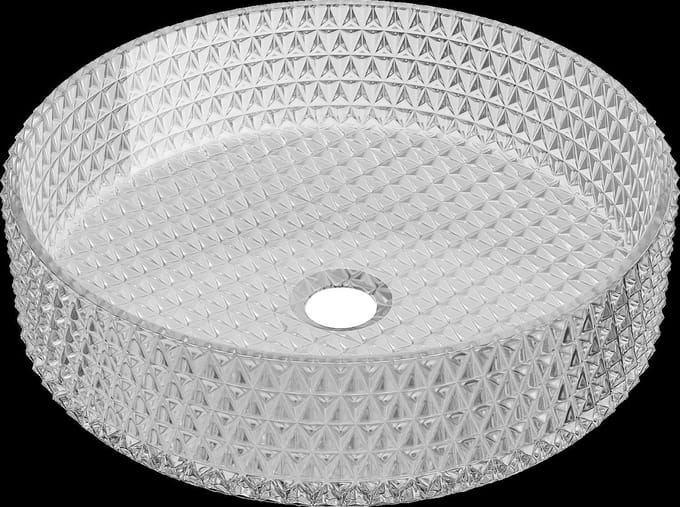 Mexen Aura glazen opbouw waskom 39 x 39 cm, grijs - 24013966