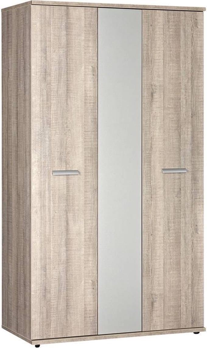 BEUK Kledingkast 3 deurs - Bavel - 200x111x58 cm - Donker Grijs Hout