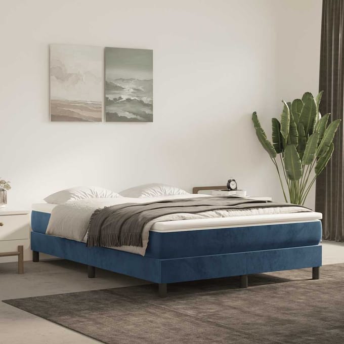 vidaXL - Pocketveringmatras - 140 - x - 220 - x - 20 - cm - Donkerblauw