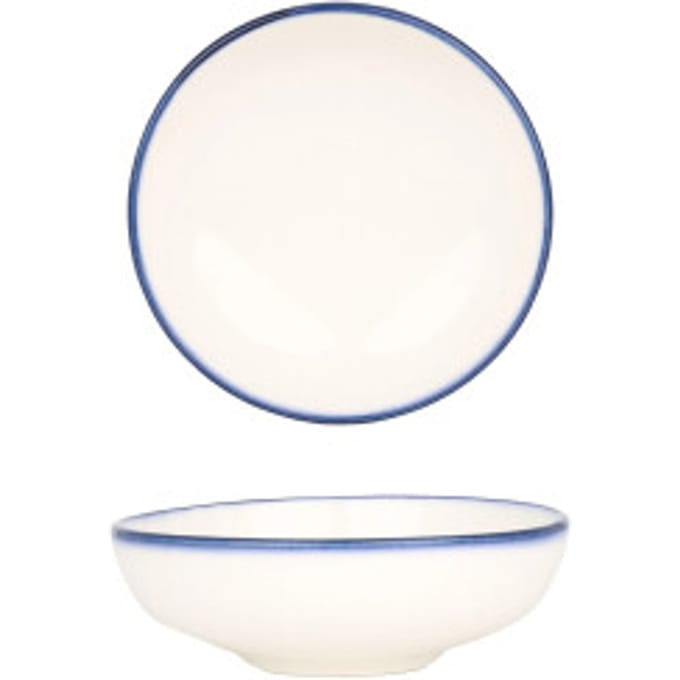 Rinart Serveerschaal - Blue Edge - Porselein - 10 cm (100cc) - set van 2