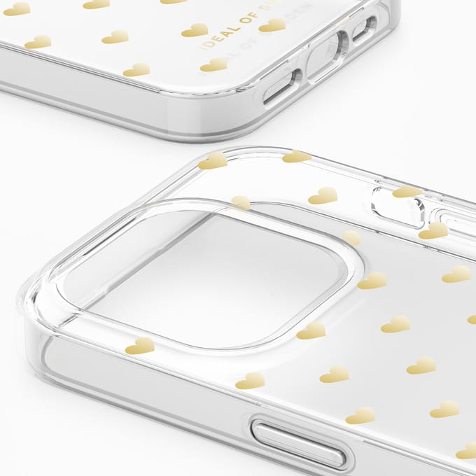 iDeal of Sweden Clear Case MagSafe voor de Apple iPhone 15 Pro - Golden Hearts