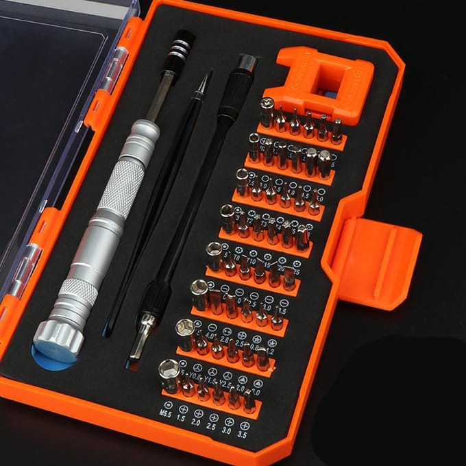 52-in-1 Precisie Schroevendraaier Set Multifunctionele Draagbare Handmatige Schroevendraaier Bits Reparatiegereedschap oranje