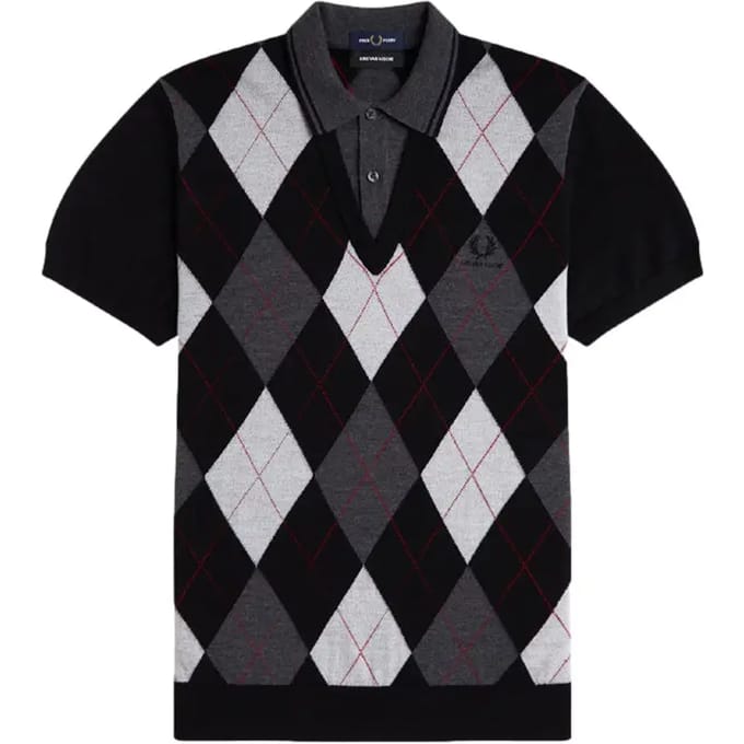 Argyle Gebreid Poloshirt Fred Perry