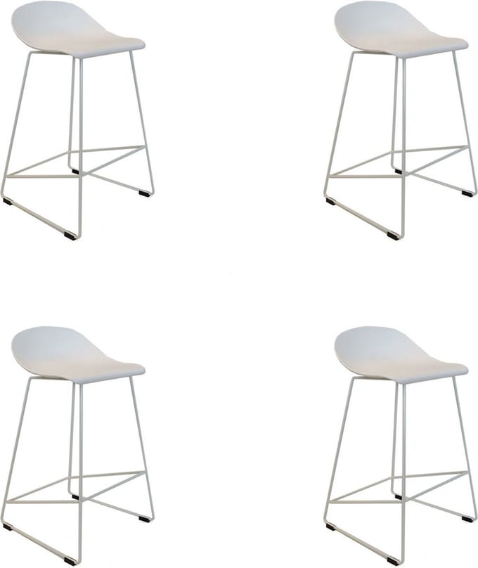 Livin24 Scandinavische Barkruk Ellen wit 66cm - Barkrukken set van 4 - barstoel