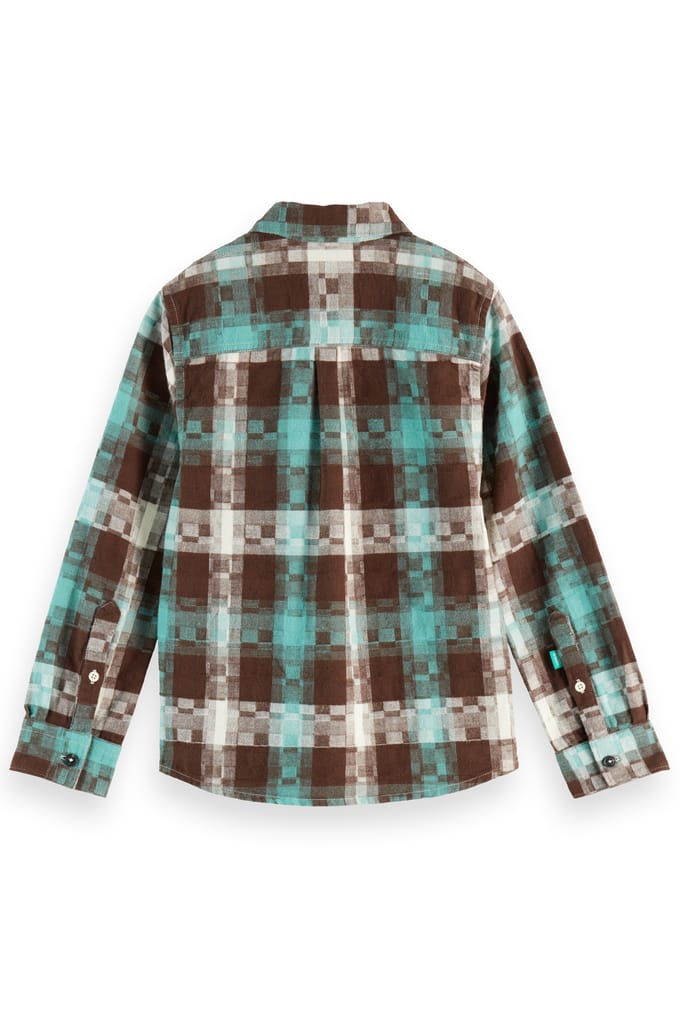 Scotch & Soda Boy Flannel Checked Shirt Agate Green Abstract Check Größe: 4 | Hemden Outlet | kids | Grün
