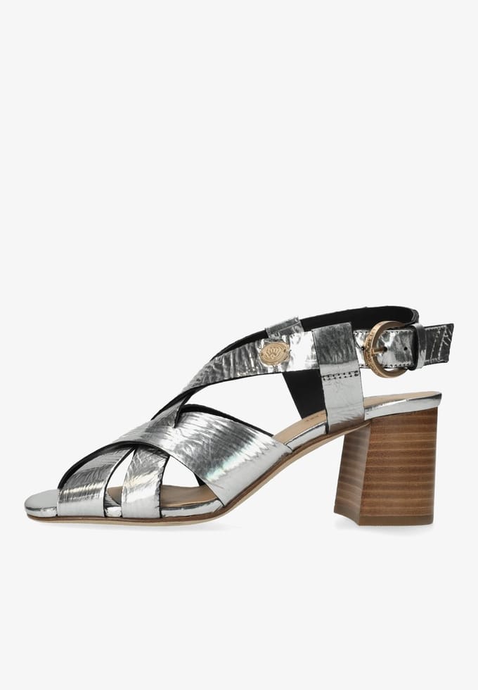 Fred De La Bretoniere - Giada Cross Sandaal Mirror Zilver - Maat 38