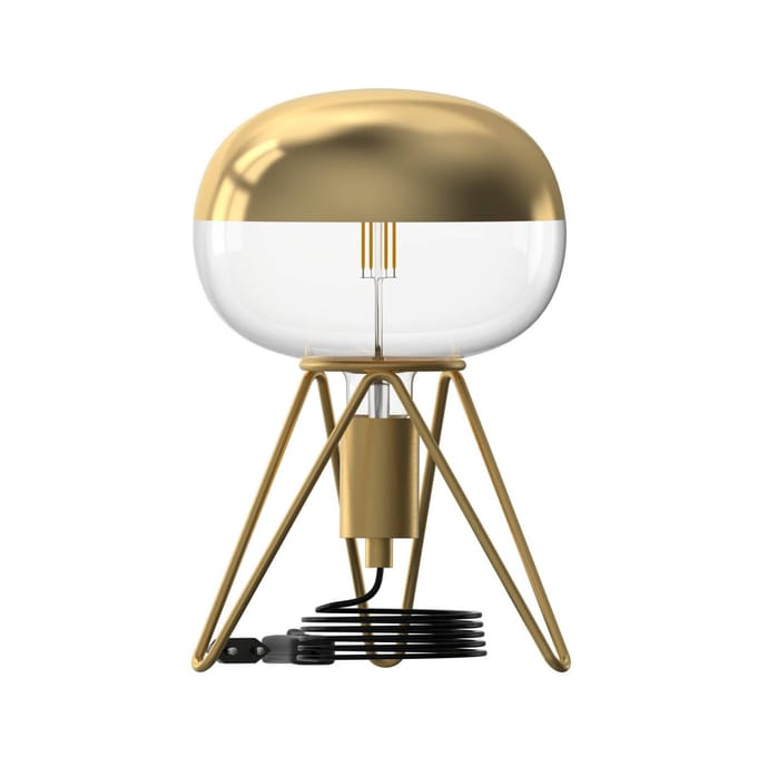 Calex Tafellamp Tripod - Industrieel - E27 Fitting -  Goud - Excl. lichtbron