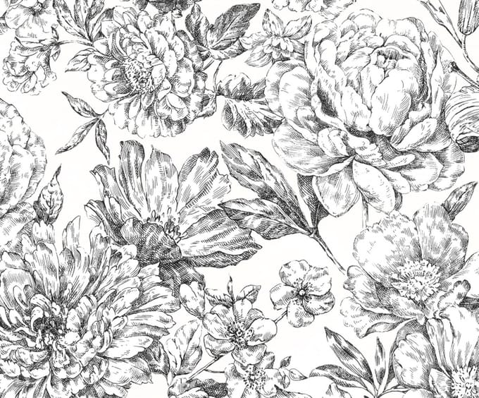 Fotobehang Flowerbed - Wit - 2,50m X 300cm