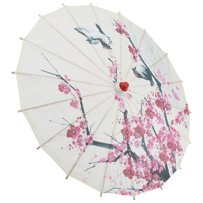 Klein Formaat Handgemaakte Geoliede Papier Paraplu Chinese Kunst Klassieke Dans Paraplu Pruimenbloesem gray
