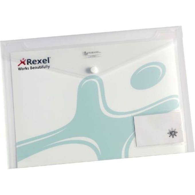 Enveloptas Rexel ice A4 + visitekaart transparant 5 stuks