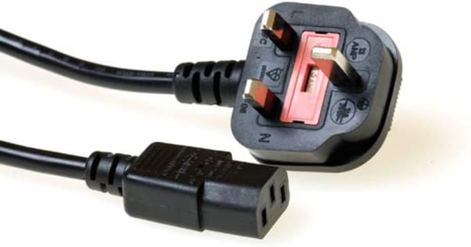 ACT Netsnoer UK connector - C13 zwart 1,8 m AK5442