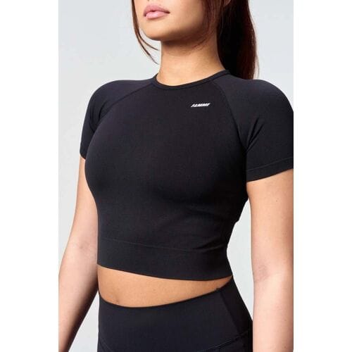 FAMME Seamless cropped t-shirt Black XS