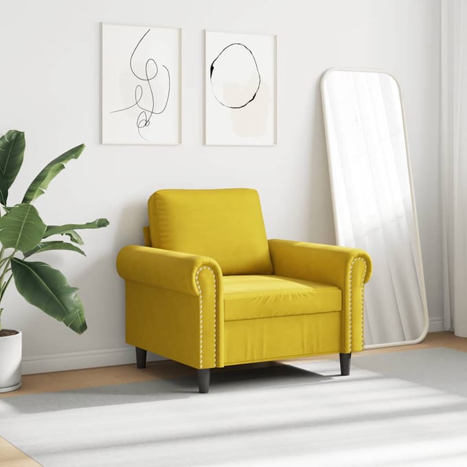 vidaXL - Fauteuil - 60 - cm - fluweel - geel