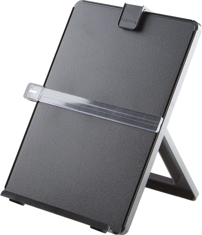 Fellowes Documenthouder - houdt 125 vellen - Ergonomisch - Met regellezer - Zwart
