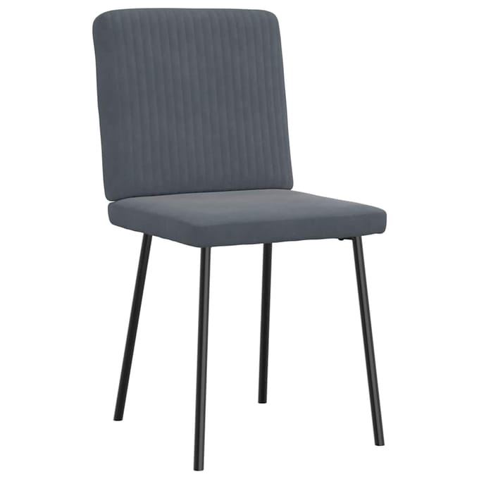 vidaXL - Eetkamerstoelen - 2 - st - fluweel - donkergrijs