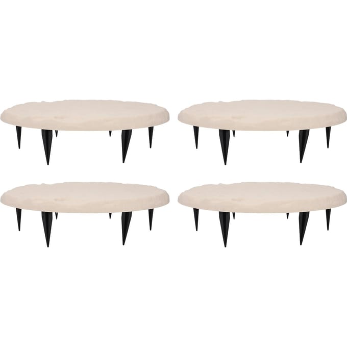 Decoratieve polypropyleenhars stapstenen voor buiten met grondpalen voor gazon beige