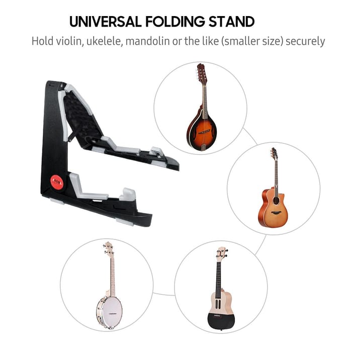 AROMA Opvouwbare instrumentenstandaard voor ukelele viool mandoline Opvouwbare standaardhouder A-frame beugel A-frame Stand zwart