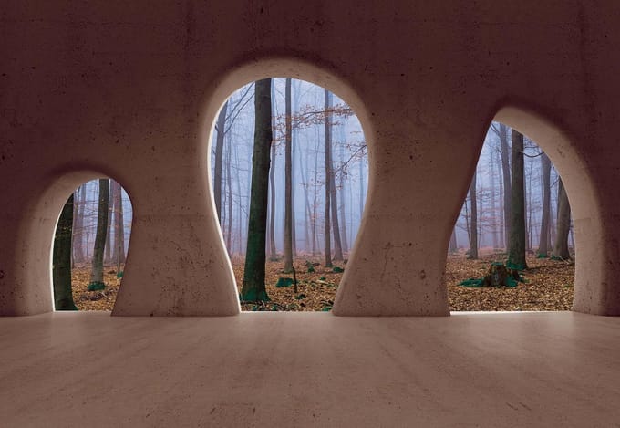 Fotobehang Forest View Modern | XL - 208cm x 146cm | 130g/m2 Vlies