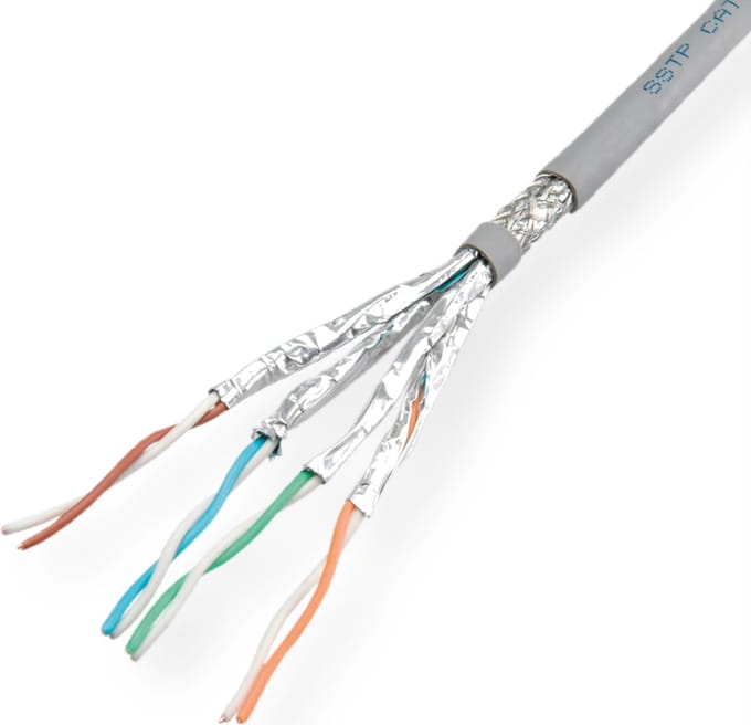 ROLINE S/FTP-(PiMF-) Kabel Cat.7 (Class F) Massief, AWG23, LSOH, 100m