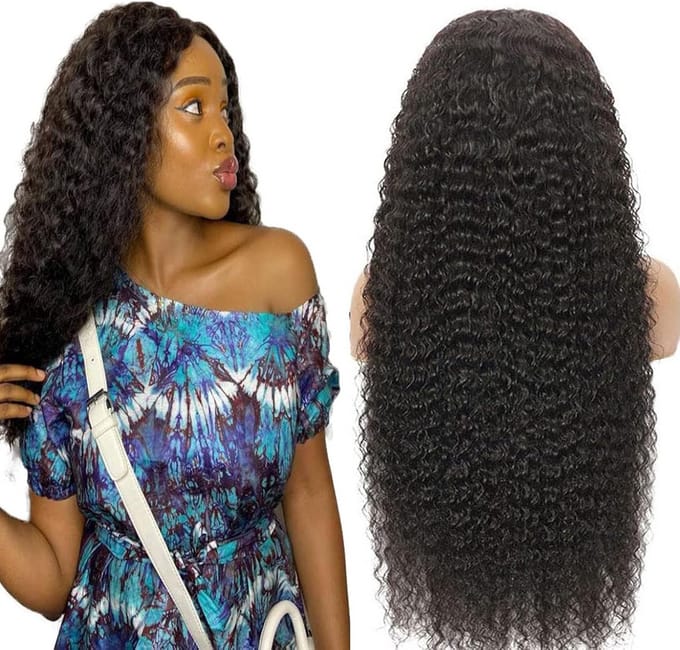 Glueless Deep Wave Echthaar Lace Closure Pruik 4x4 Sluiting 55cm 150% Dichtheid