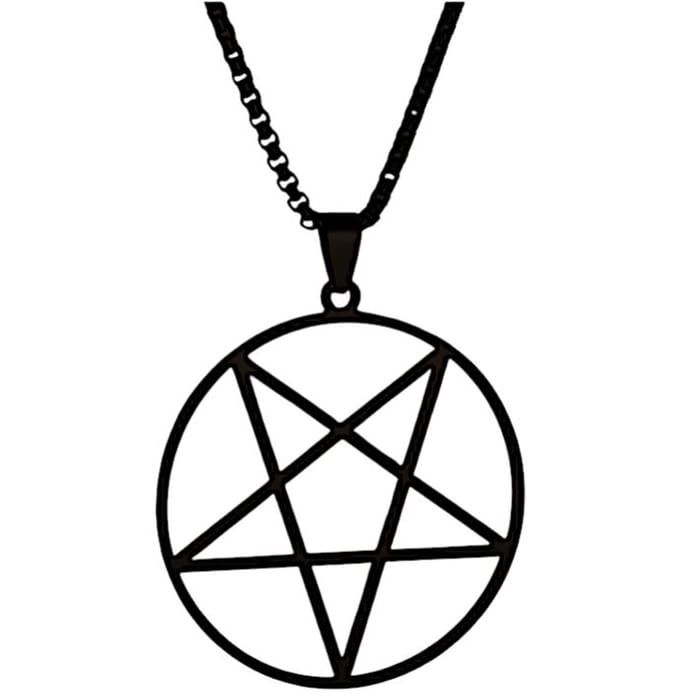 Gothic ketting - Heks - Wicca - Punk - Pentagram zwart
