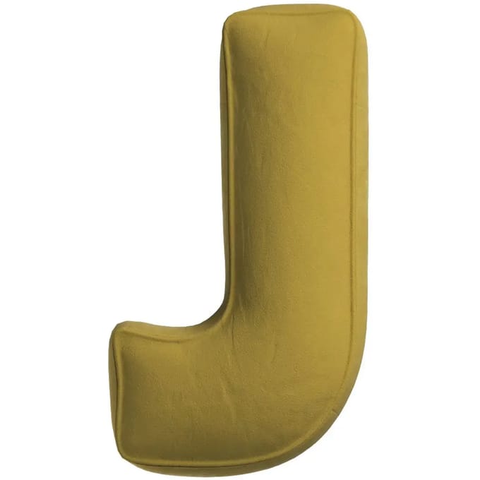 Kussen letter j Yellow Tipi Posh Velvet