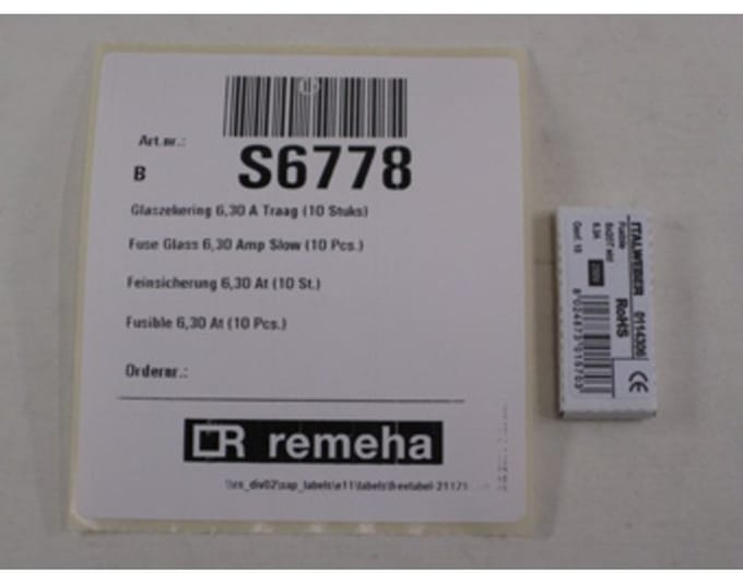 Remeha Quinta Pro glaszekering 10 stuks 6.3A t.b.v. Calenta, Quinta(Pro)
