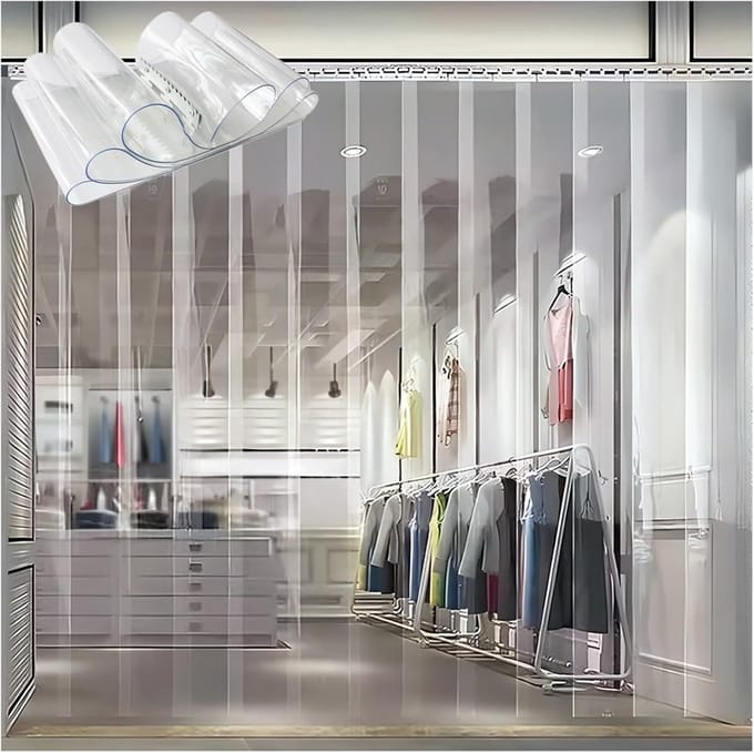 PVC Gordijn - Plastic Strips - Tocht Vrij Houden - Transparant Weerbestendig - 75x250cm - Transparant Wit