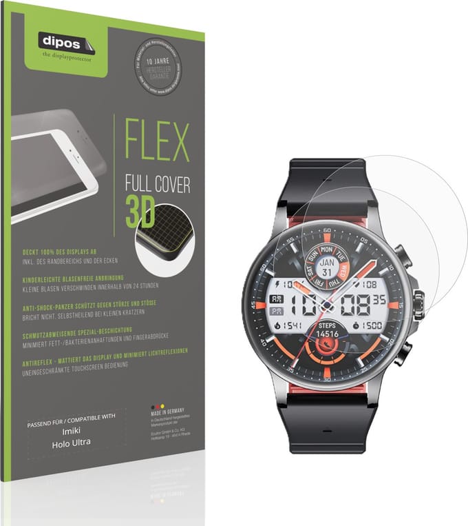 dipos FLEX – 2x Matte Screenprotector geschikt voor Imiki Holo Ultra | Volledige Schermbescherming | Case-Friendly