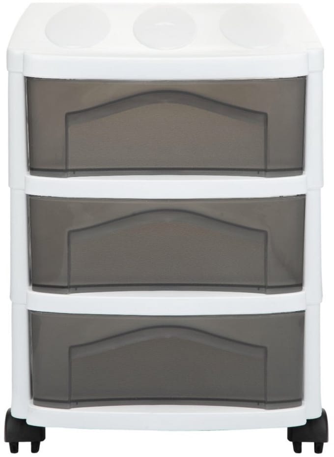 Bama Big Hobby Ladesysteem met 3 Laden 30x30x40 cm Wit/Grijs