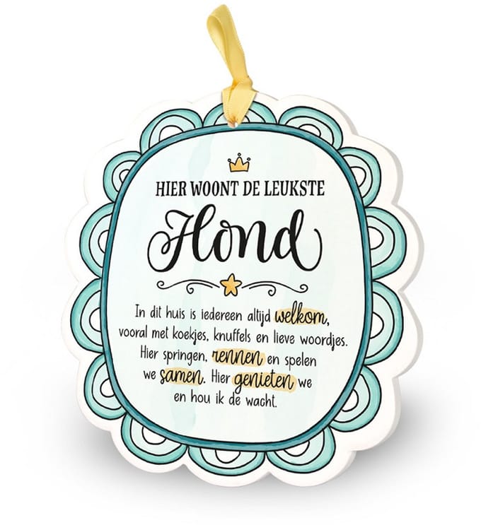Kleurrijk Tegeltje - Hond