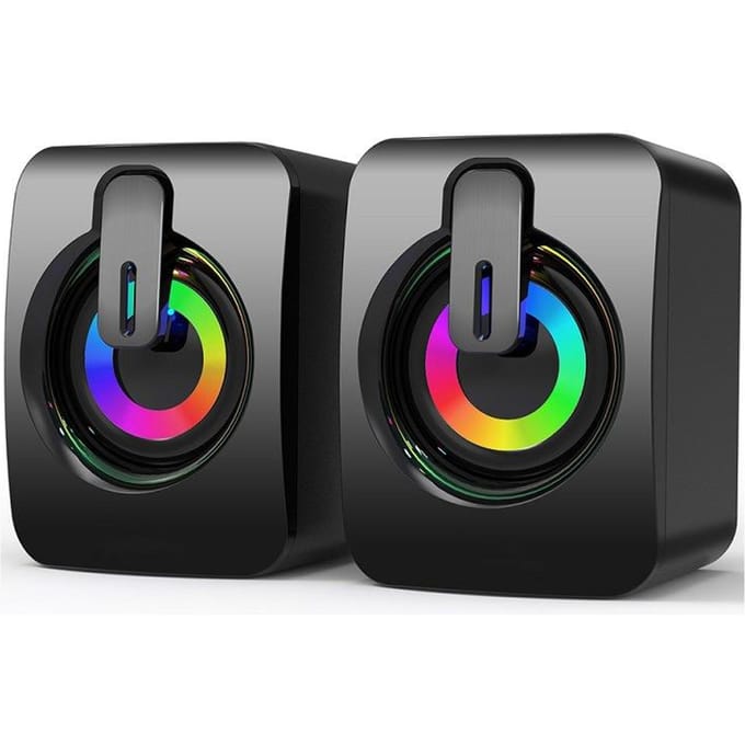 Nieuwe Leuke Computer Speaker LED Mini Speaker HIFI Surround Stereo Subwoofer Microfoon USB Bedrade Luidspreker Desktop Speaker 1 Paar with LED