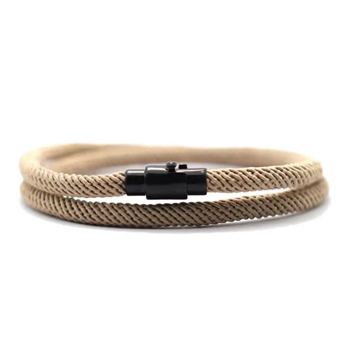 Nivard Armband - Staal - Nep Zilver - Heren - Khaki 19cm