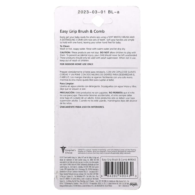 Safety 1st, brosse et peigne faciles à utiliser, 2 types white
